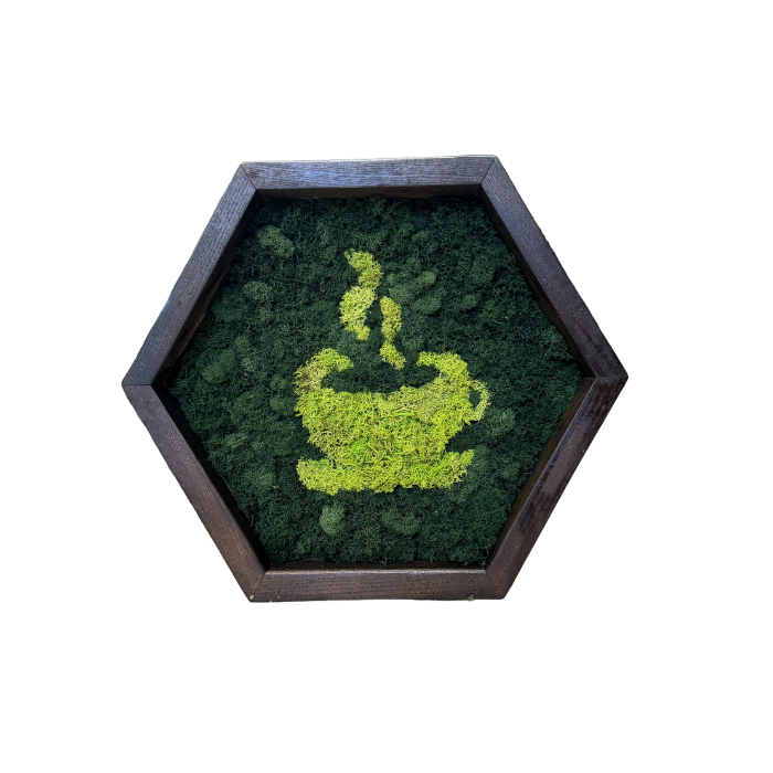 Coffee Moss Art | Moss Wall for Coffee Lovers | Custom Moss Wall in Indianapolis | Coffee Art