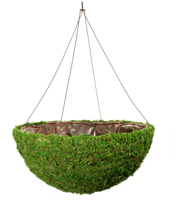 hanging moss basket planter Moss Weave Round Hanging Basket