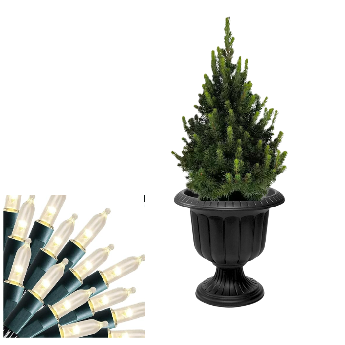 Classic Green Holiday Porch Pots | Seasonal Porch Pots | Holiday Planter