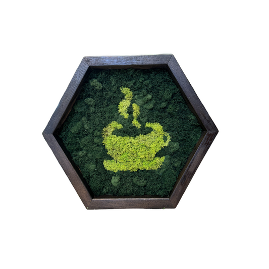 Coffee Moss Art | Moss Wall for Coffee Lovers | Custom Moss Wall in Indianapolis | Coffee Art