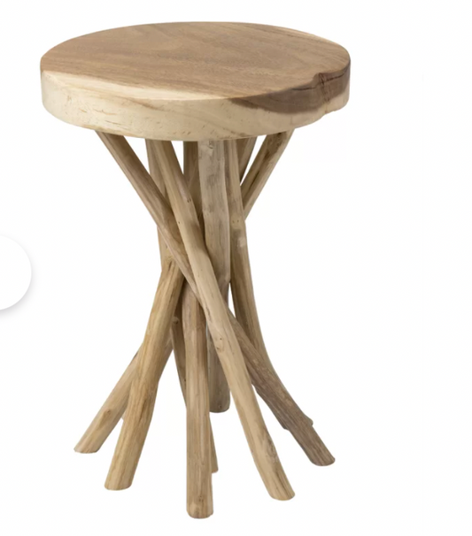Wood Pedestal End Table